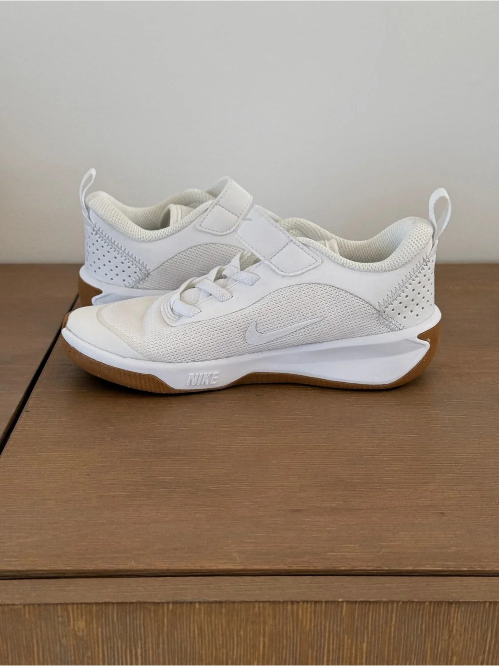 Nike Kids White and Gum-Lite Athletic Sneakers